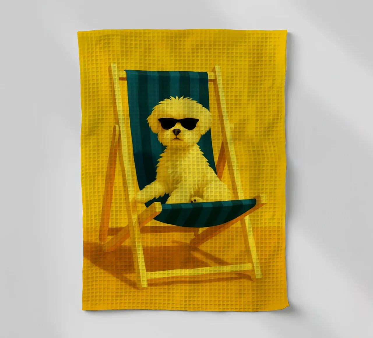 dessin d'un chien et d'une chaise torchon de edelweiz