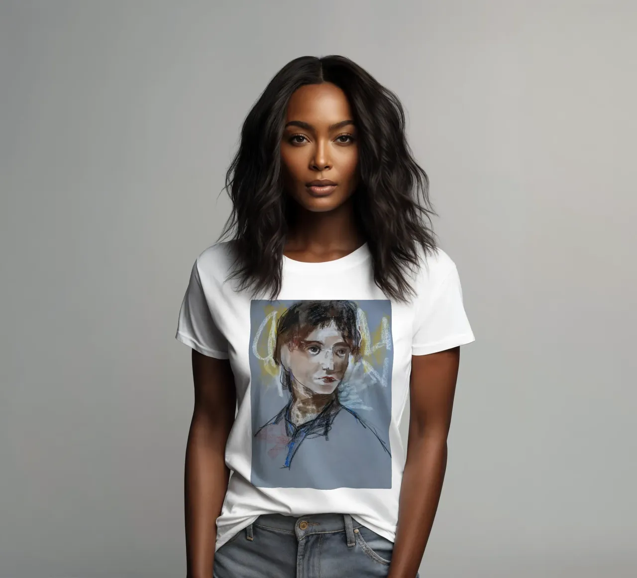 Expressive Girl Portrait camiseta de mujer de Stoian Hitrov