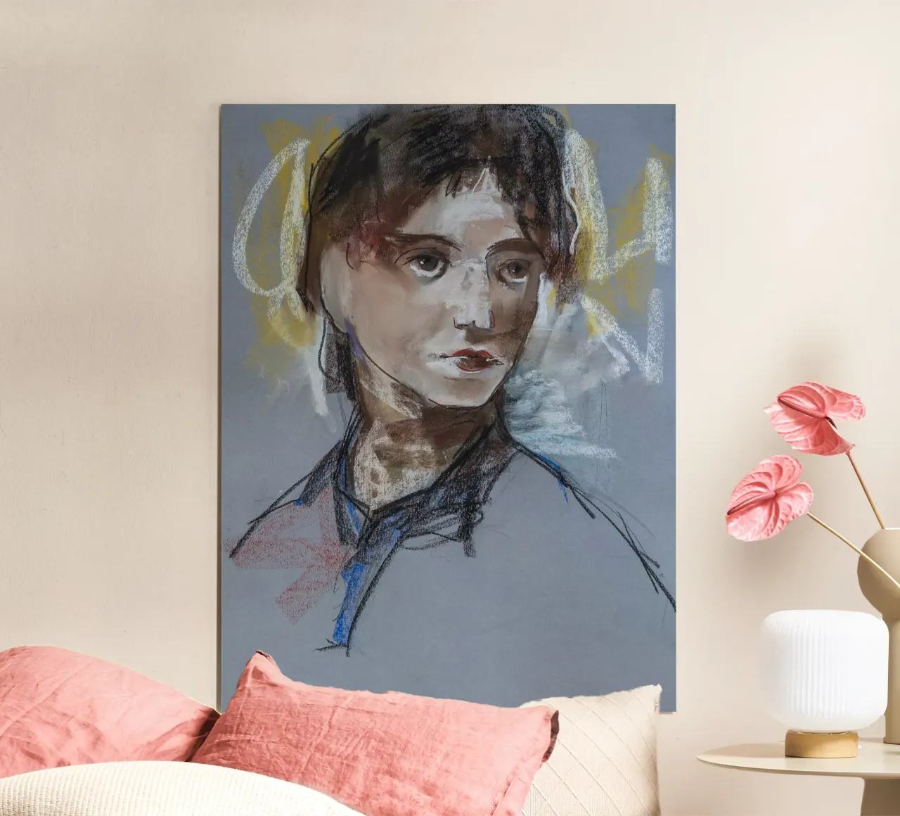 Expressive Girl Portrait poster con telaio in plastica da Stoian Hitrov