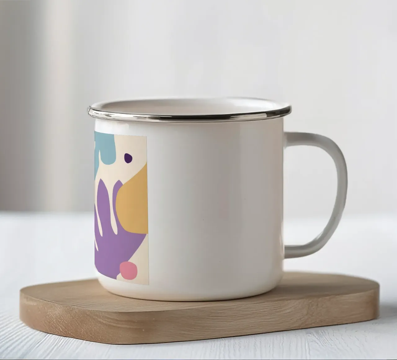 Serenità delle foglie viola tazza in smalto da Kala Martir
