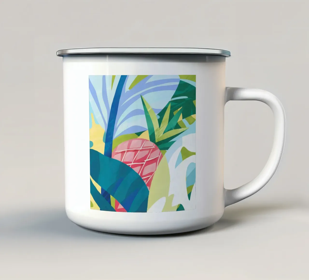 Giungla astratta di ananas tazza in smalto da Kala Martir