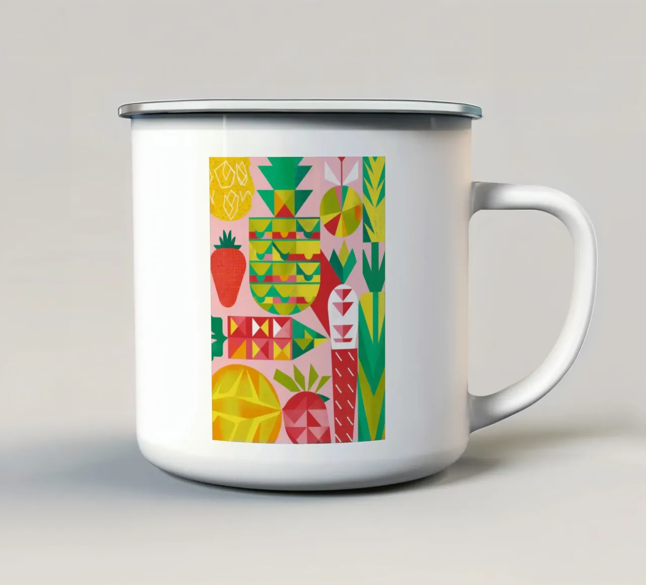 Insalata di frutta geometrica tazza in smalto da Kala Martir