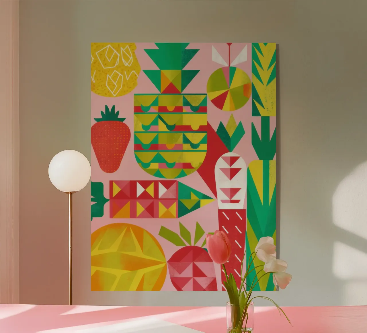 Insalata di frutta geometrica plexiglass da Kala Martir