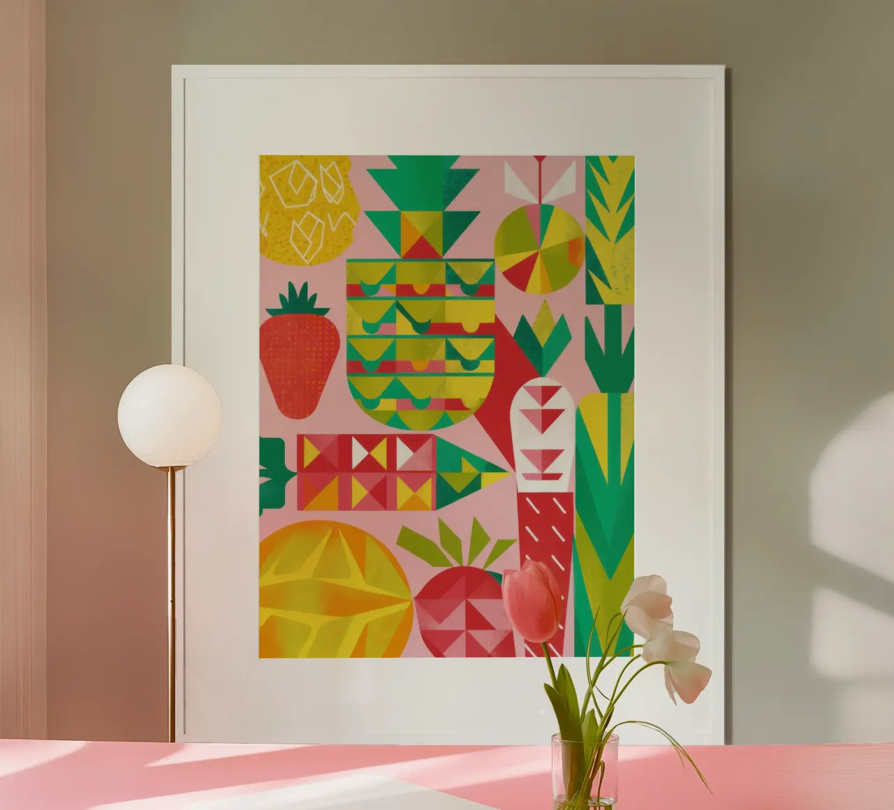 Insalata di frutta geometrica carta hahnemühle da Kala Martir
