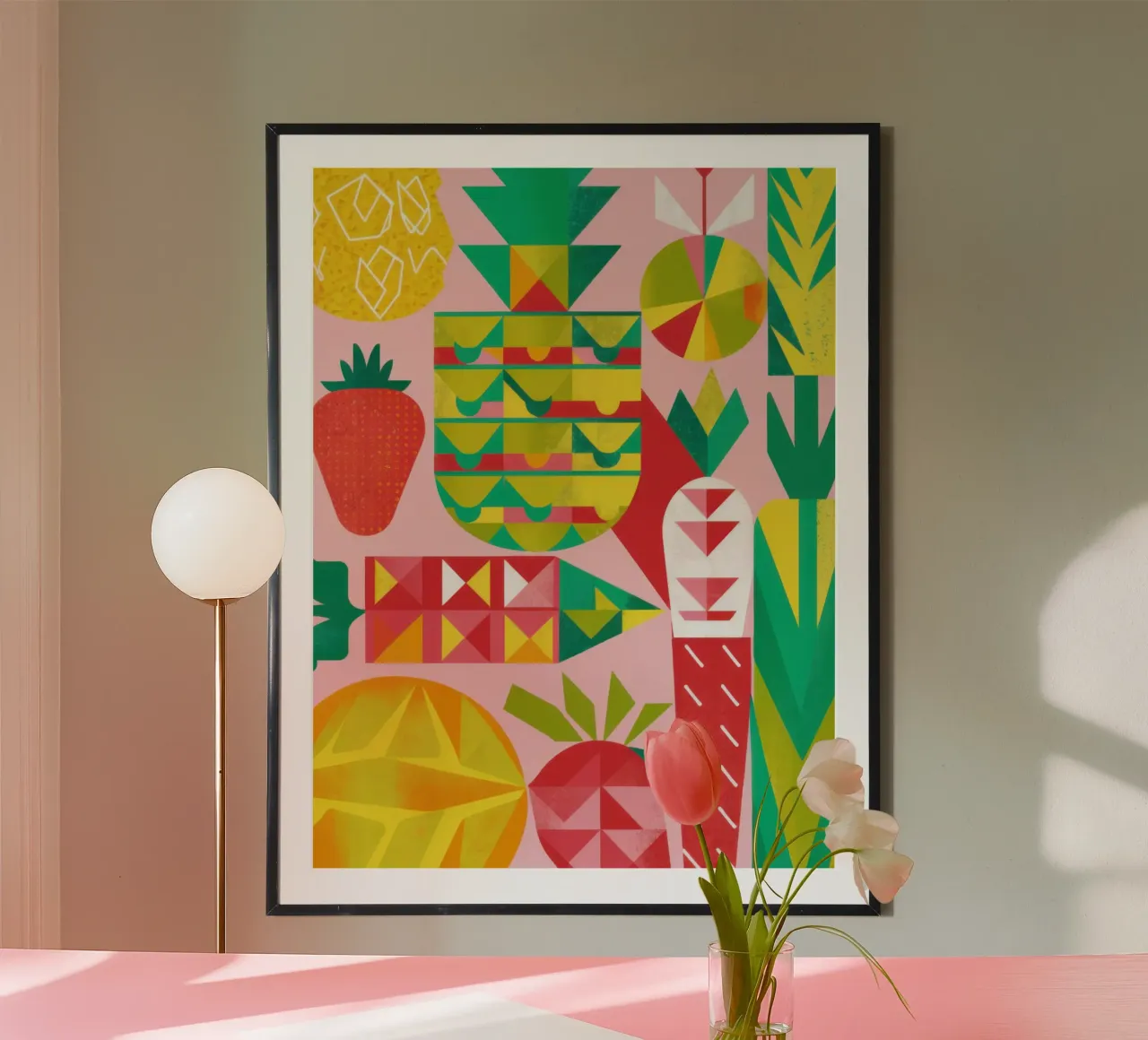 Insalata di frutta geometrica carta hahnemühle da Kala Martir