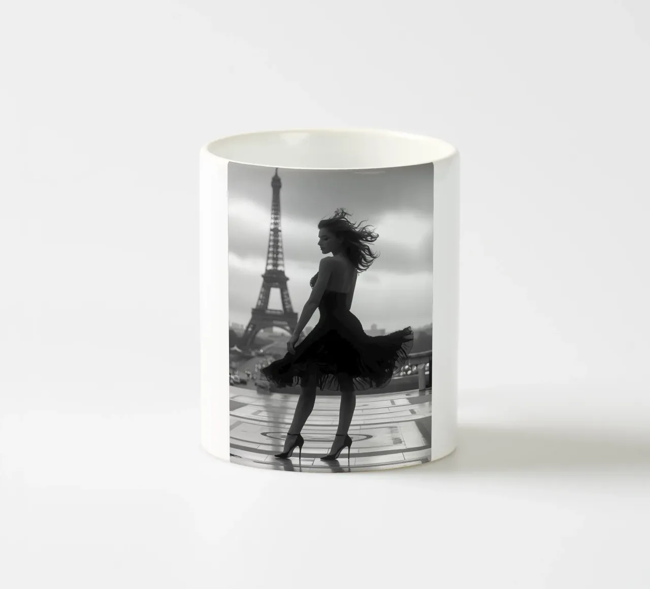 Dance in Paris ceramic mug by M-Ulrich-Digital Art