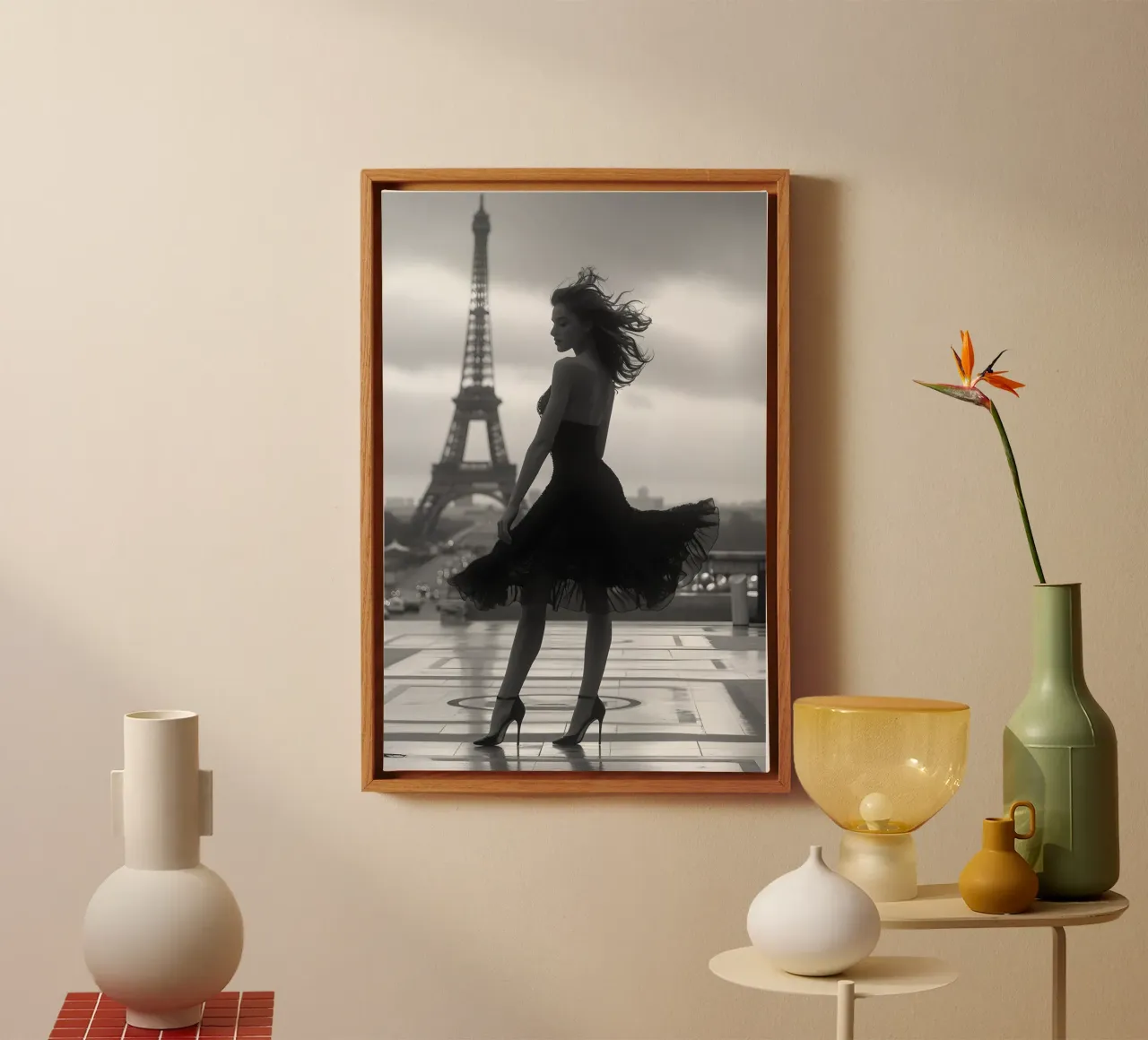 Dansen in Parijs canvas met Baklijst van M-Ulrich-Digital Art