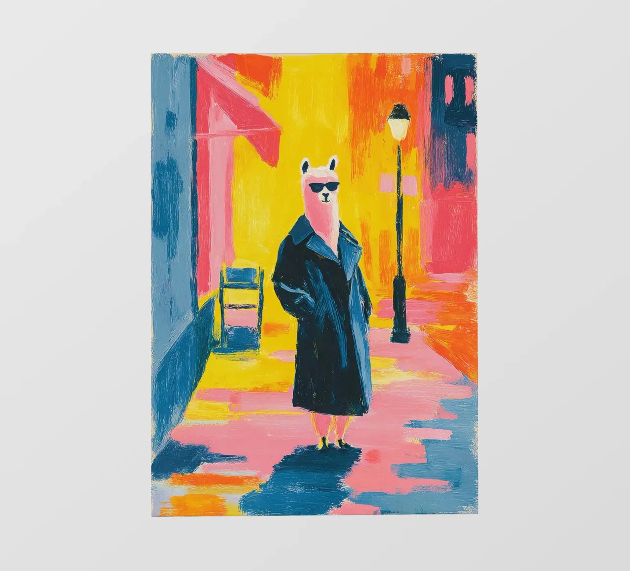 Un simpatico lama con gli occhiali da sole telo in pvc da Nikis Art Studio