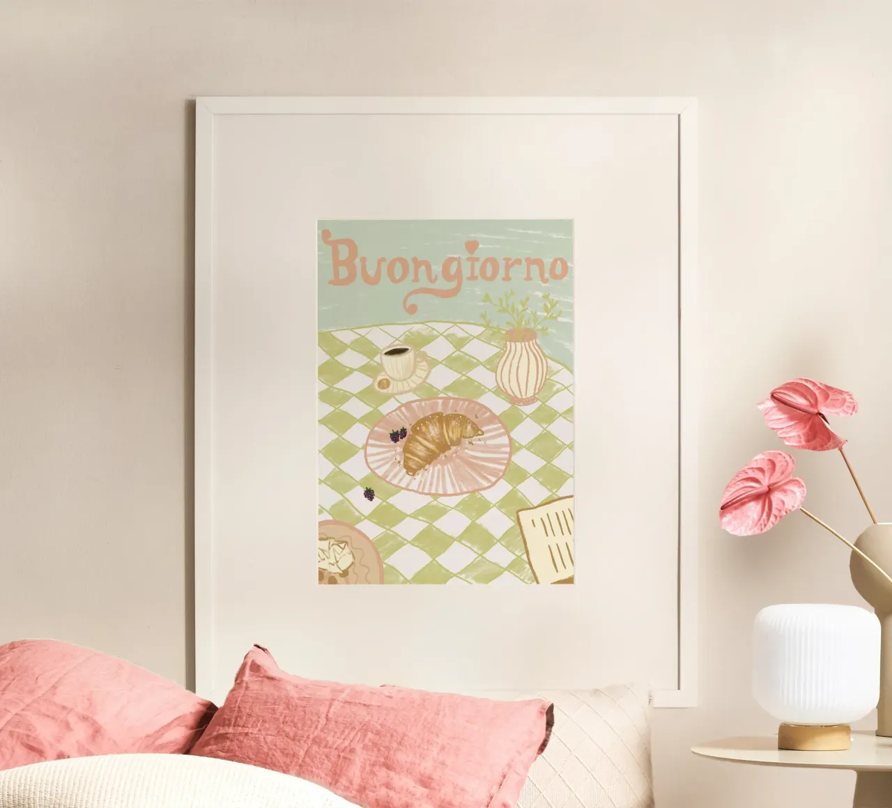 Buongiorno Poster mit Kunststoffrahmen von Studio Dolci