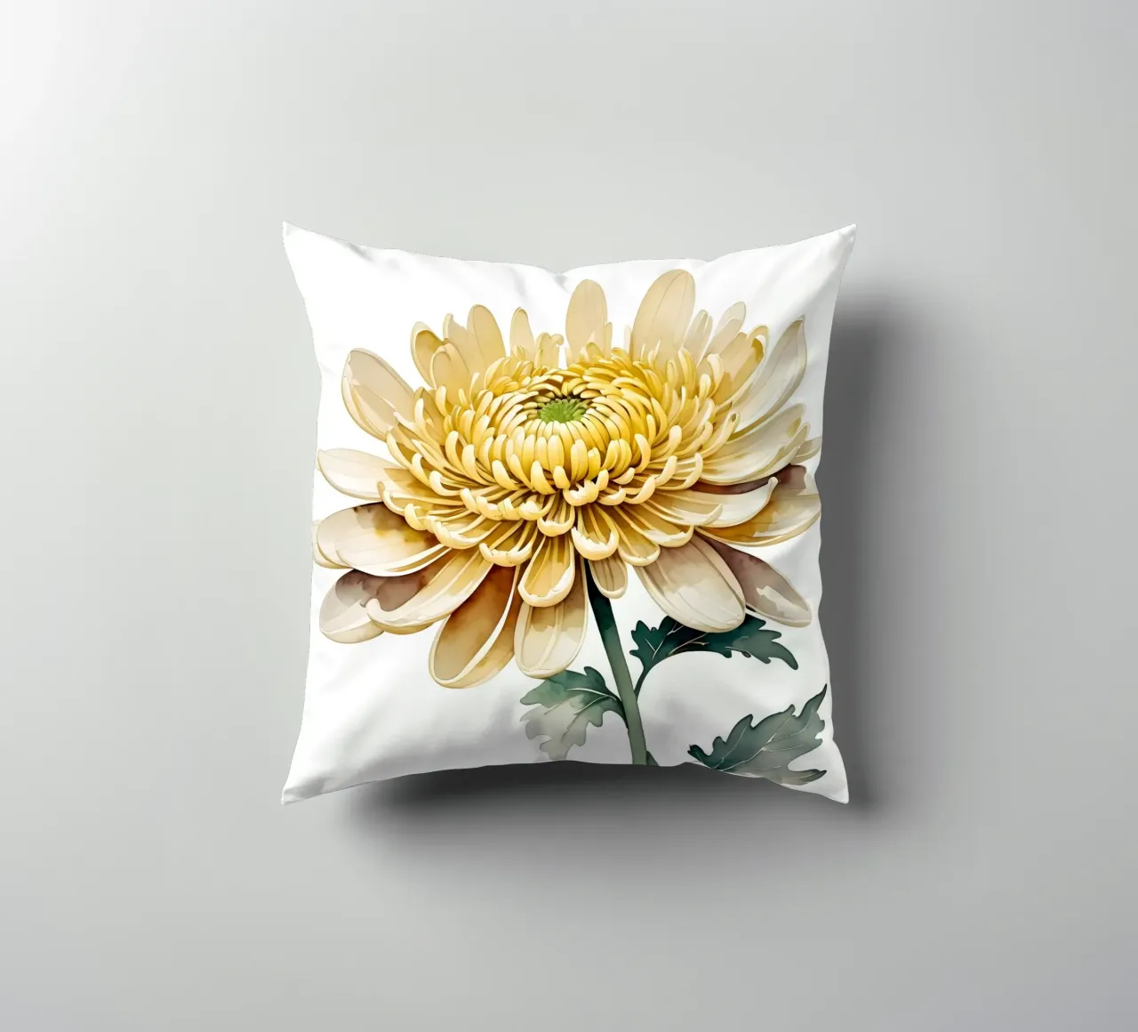 Fleur de chrysanthème d'or coussin de Artistic-shop