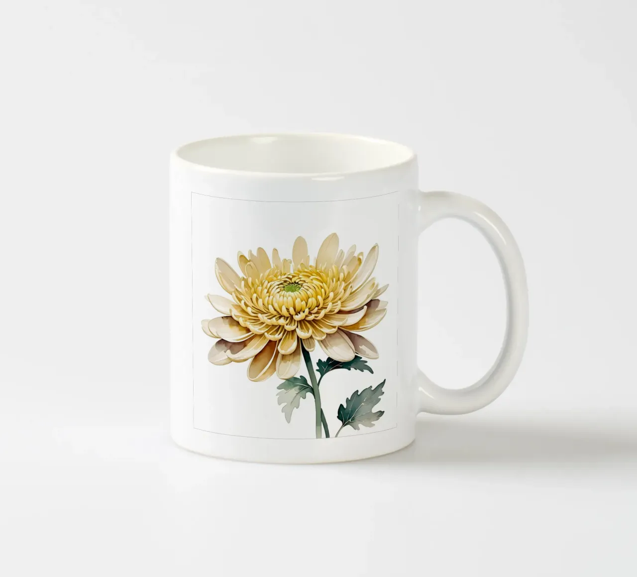 Golden Chrysanthemum Bloom ceramic mug by Artistic-shop