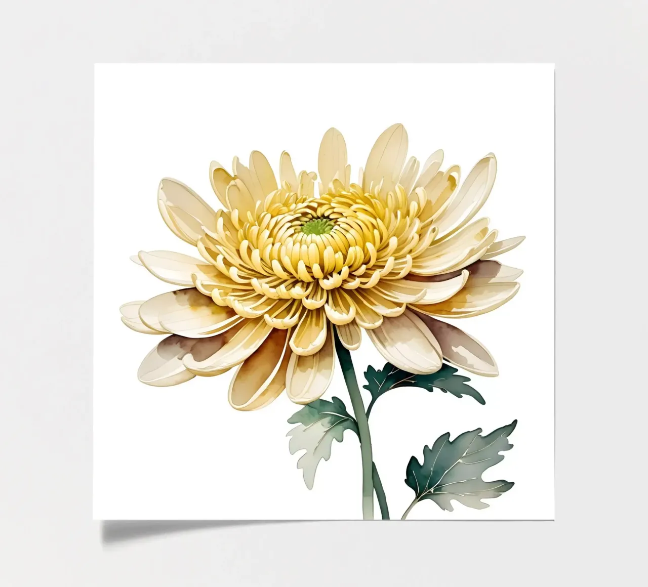 Goldene Chrysanthemenblüte Stickerbogen von Artistic-shop