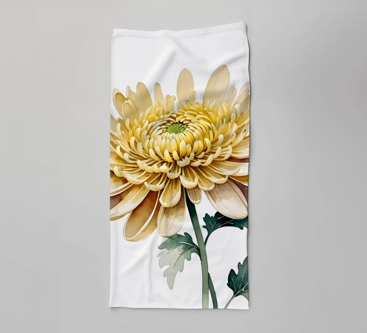 Golden Chrysanthemum Bloom towel by Artistic-shop