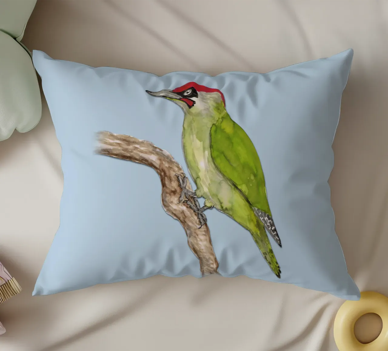 Picchio verde cuscino da BwiseLizzy