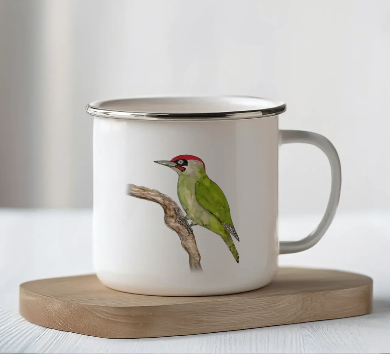 Picchio verde tazza in smalto da BwiseLizzy