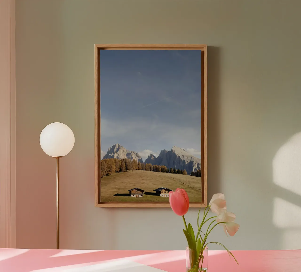 Alpe di Siusi Zuid-Tirol canvas van Simon Koy