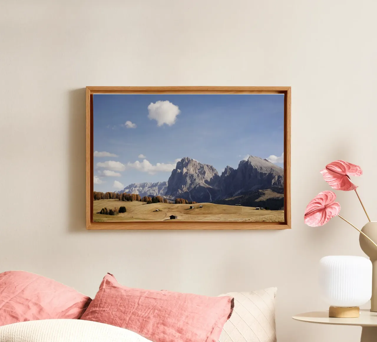 Alpe di Siusi in de late herfst in Zuid-Tirol canvas van Simon Koy