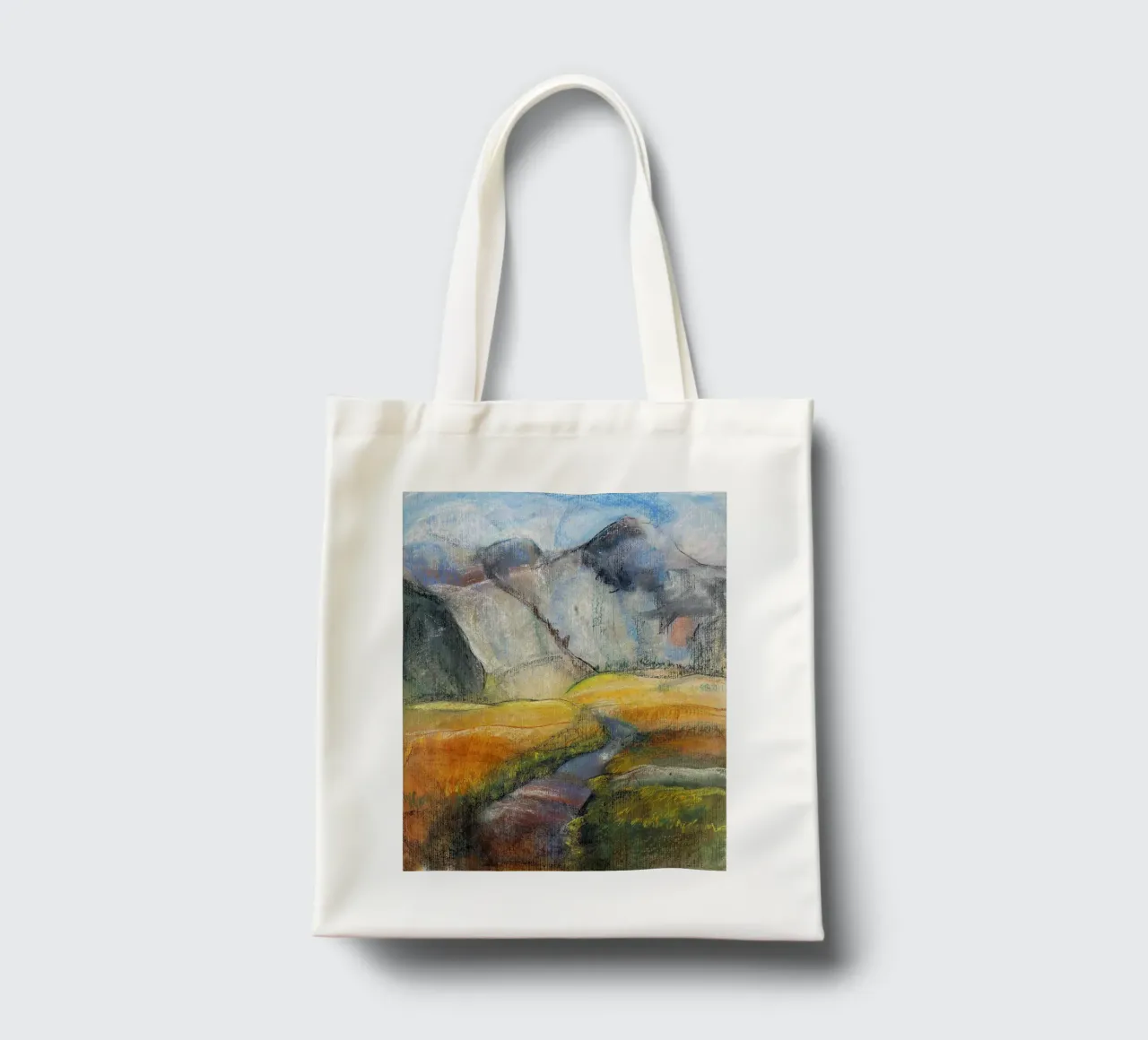 Expressive Mountain Cliffs borsa in juta da Stoian Hitrov