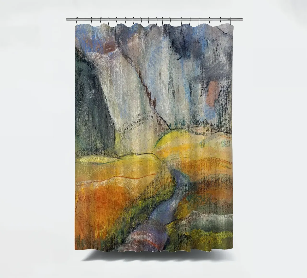 Expressive Mountain Cliffs tenda da doccia da Stoian Hitrov
