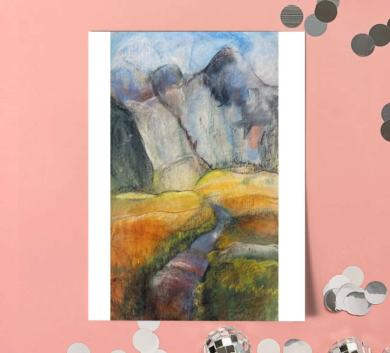 Expressive Mountain Cliffs foglio adesivo da Stoian Hitrov