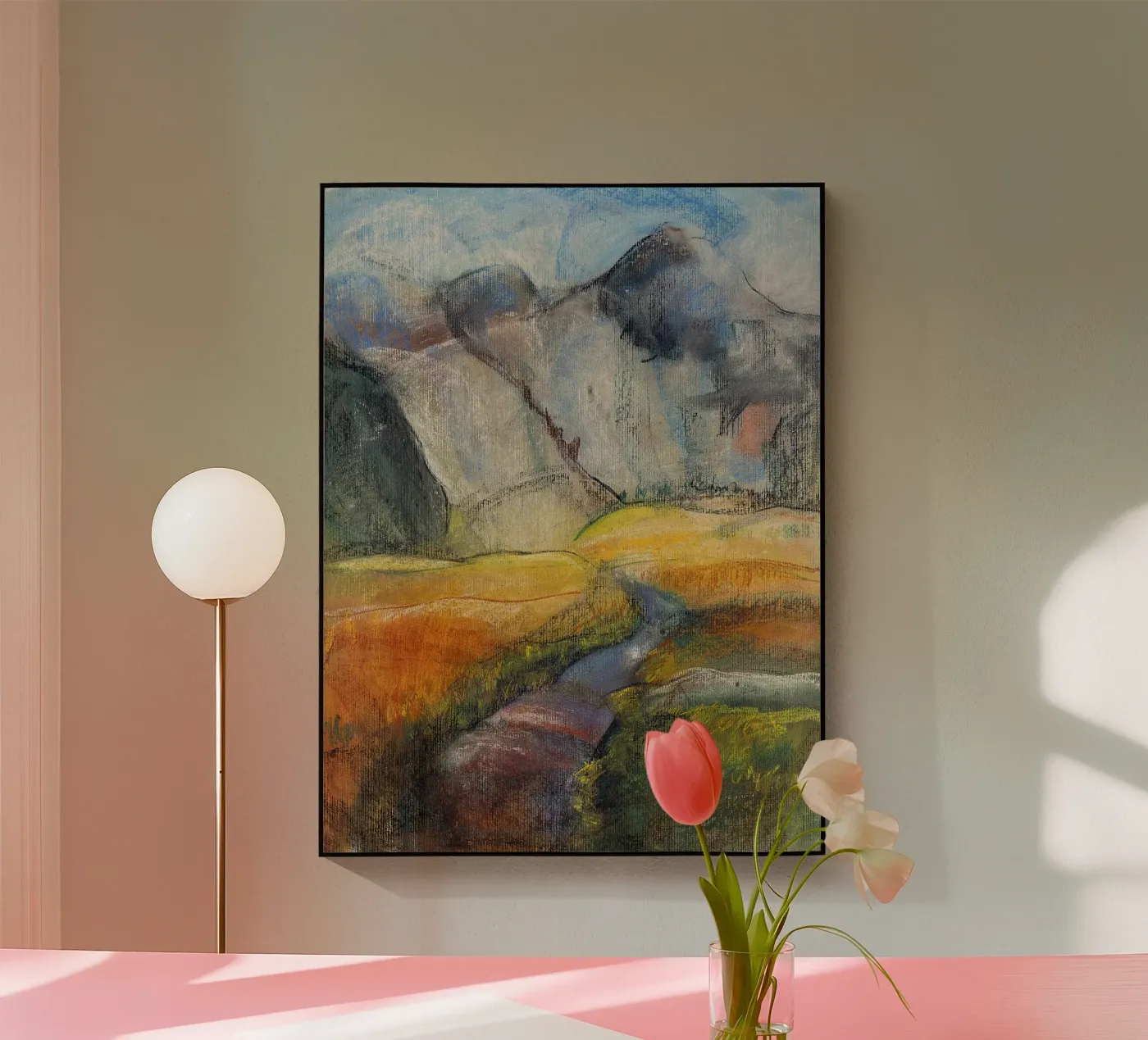 Expressive Mountain Cliffs acryl van Stoian Hitrov