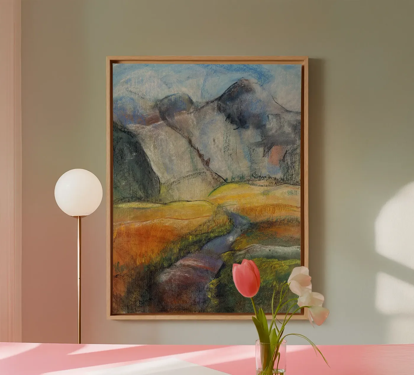 Expressive Mountain Cliffs canvas van Stoian Hitrov