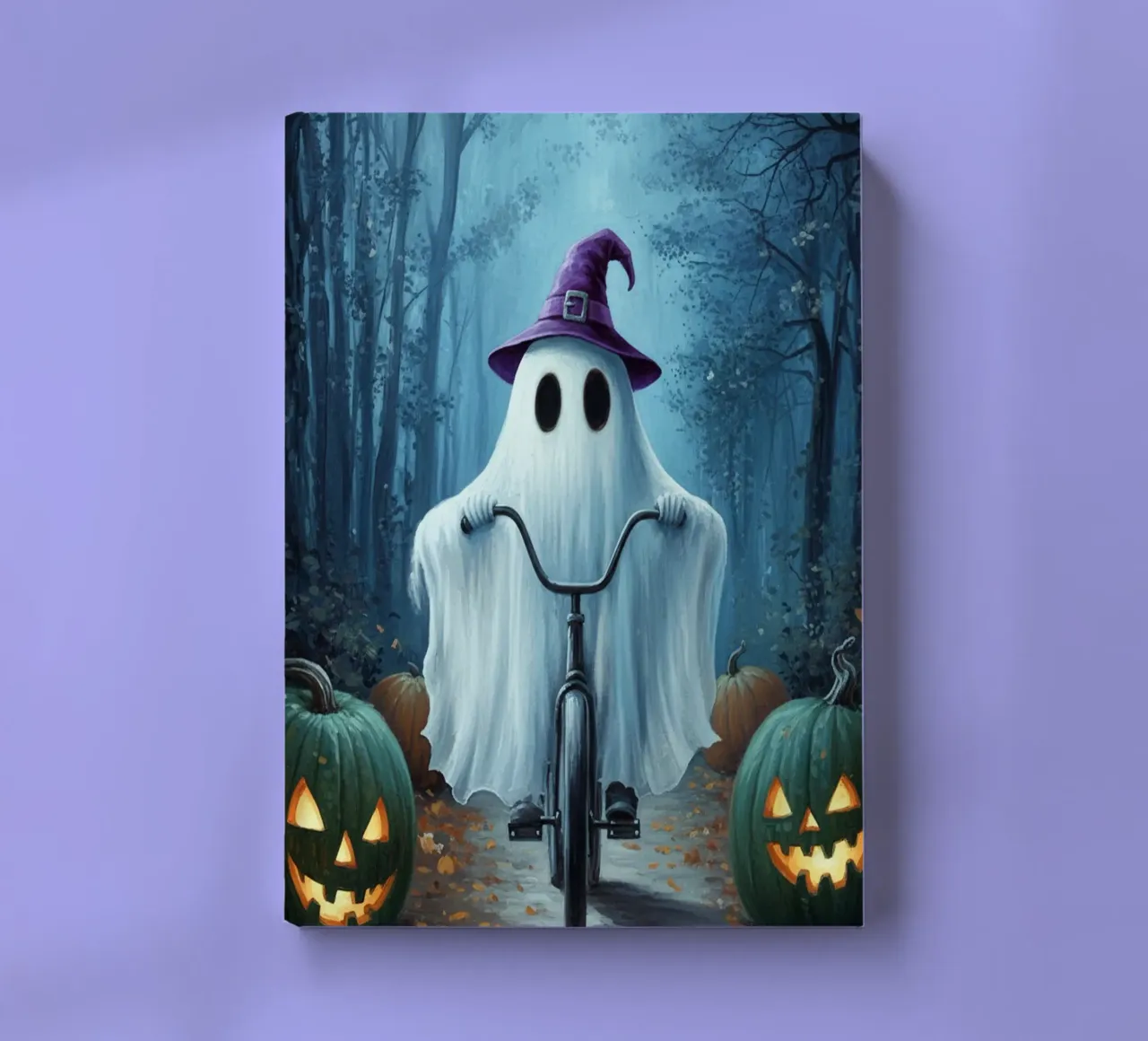 ghost on bicycle funny drawing notebook by edelweiz