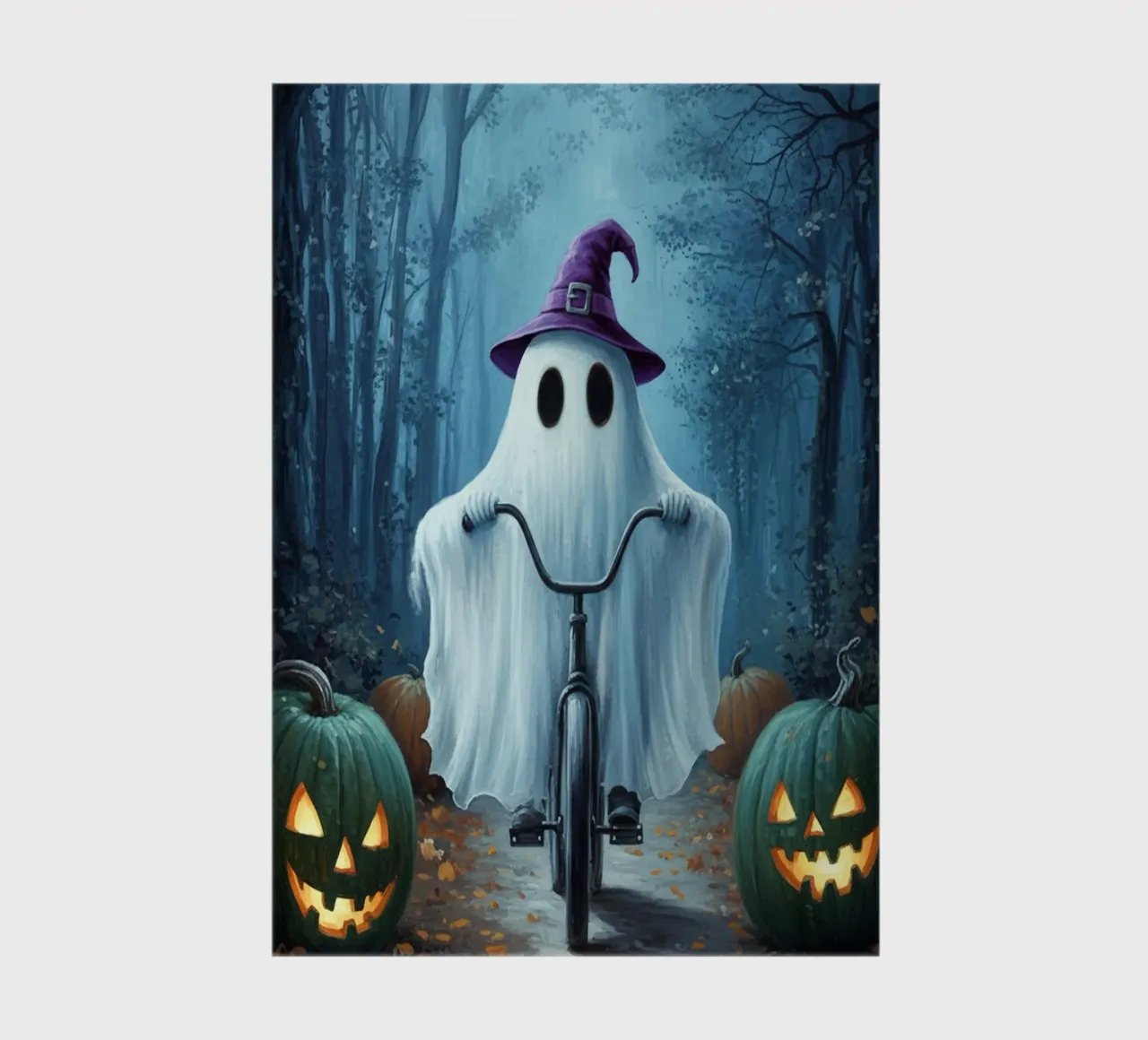 ghost on bicycle funny drawing notebook by edelweiz