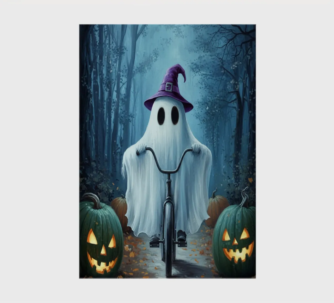 ghost on bicycle funny drawing notebook by edelweiz