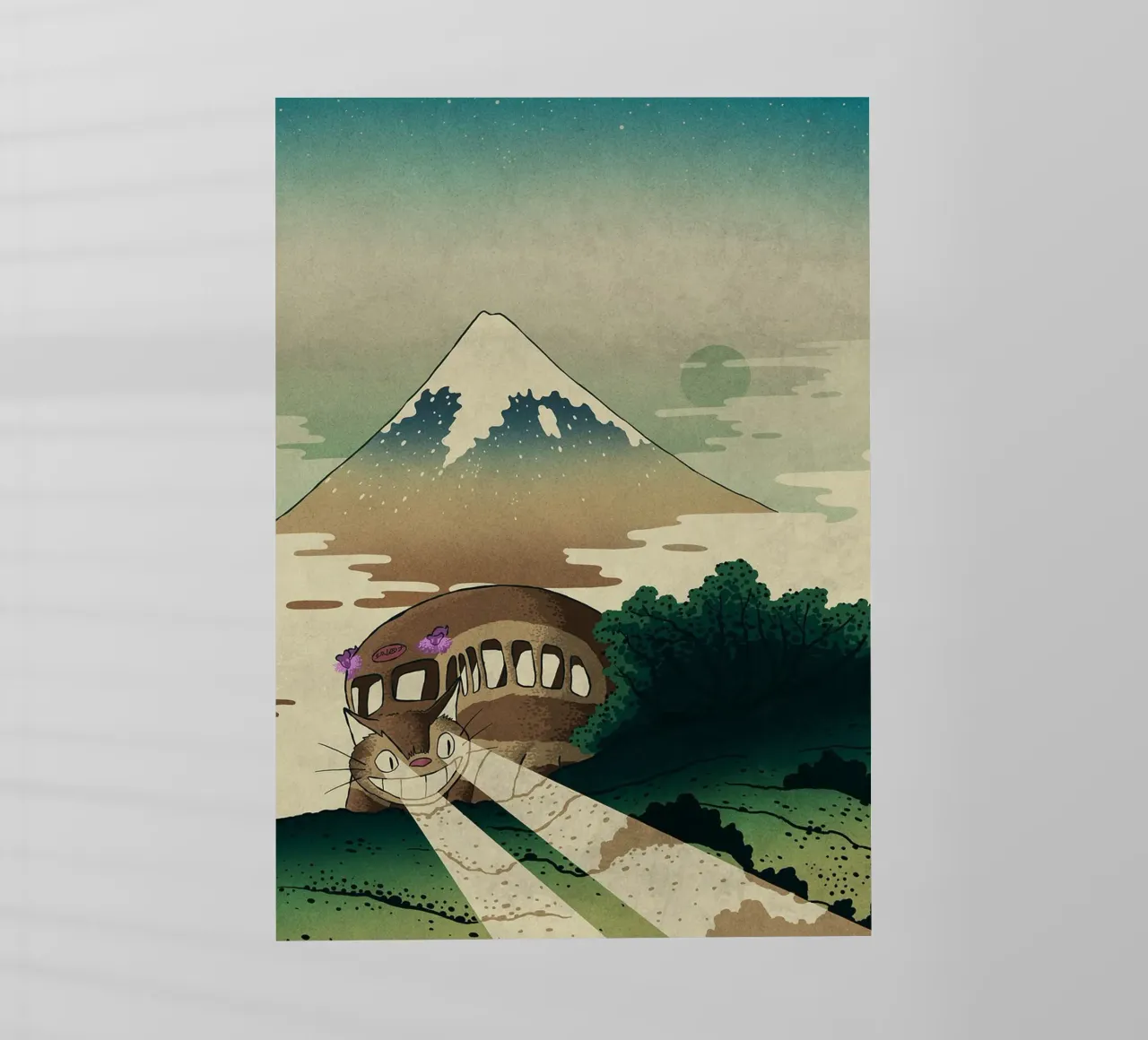 Catbus e il Monte Fuji pellicola backlit da Junior Harrington
