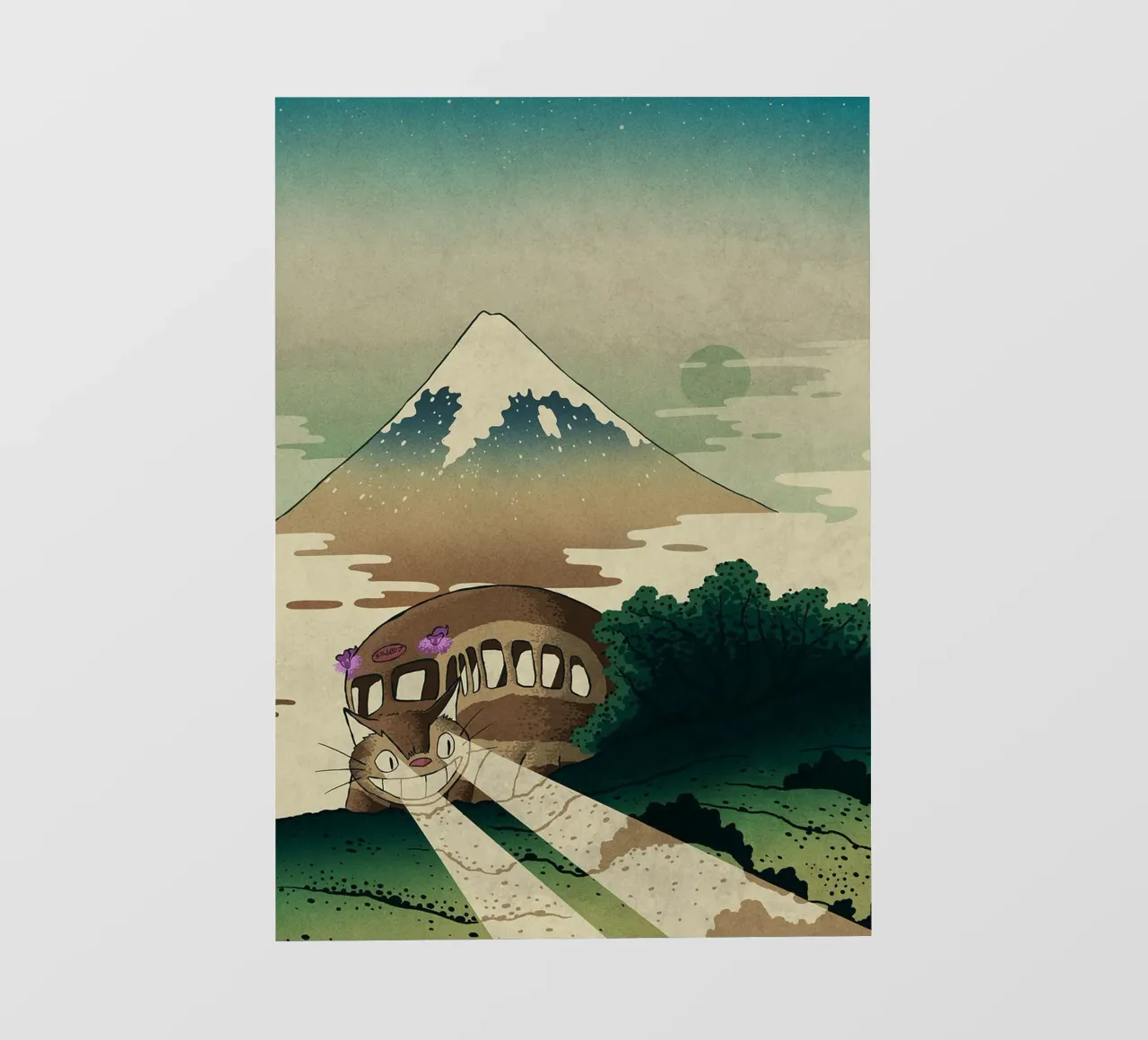 Catbus e il Monte Fuji pellicola backlit da Junior Harrington