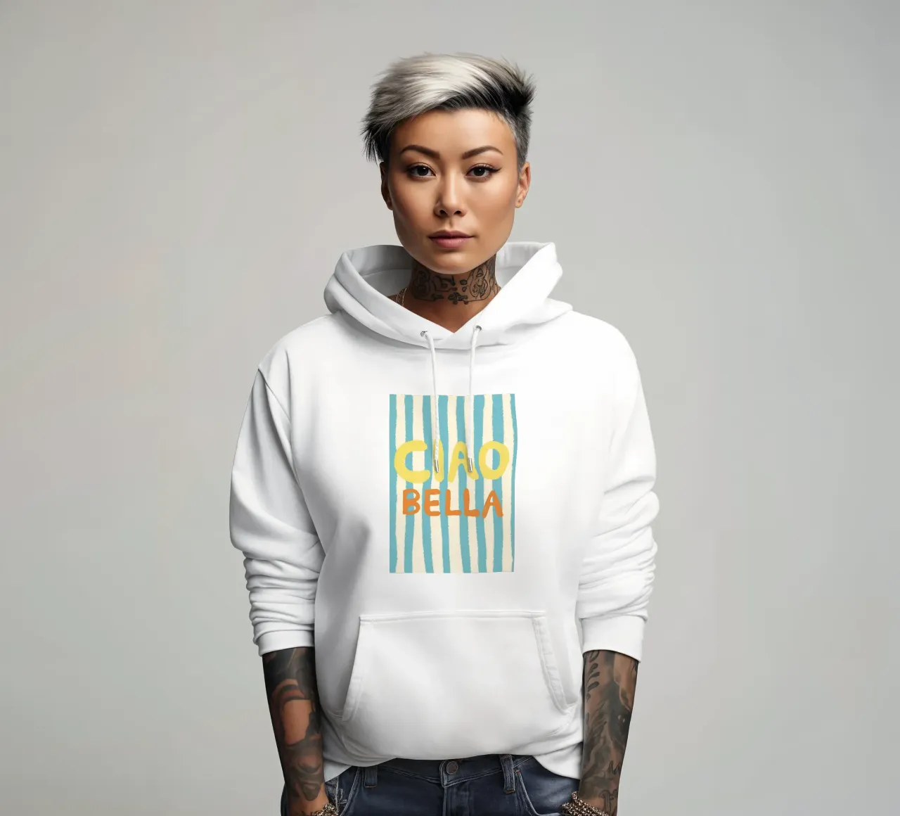 Ciao Bella Hellblau felpa con cappuccio da Studio Dolci