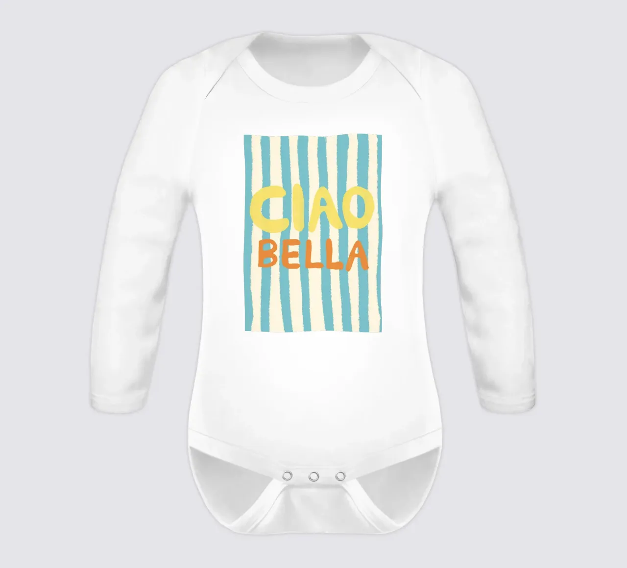 Ciao Bella Hellblau long-sleeve baby romper by Studio Dolci