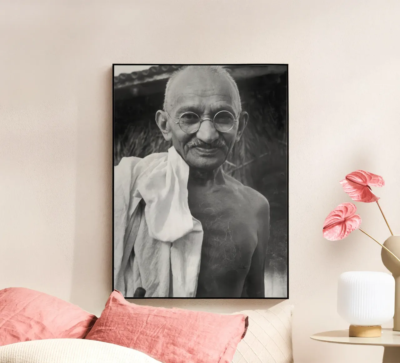 mohandas-k-gandhi plexiglass da vintgeseyn