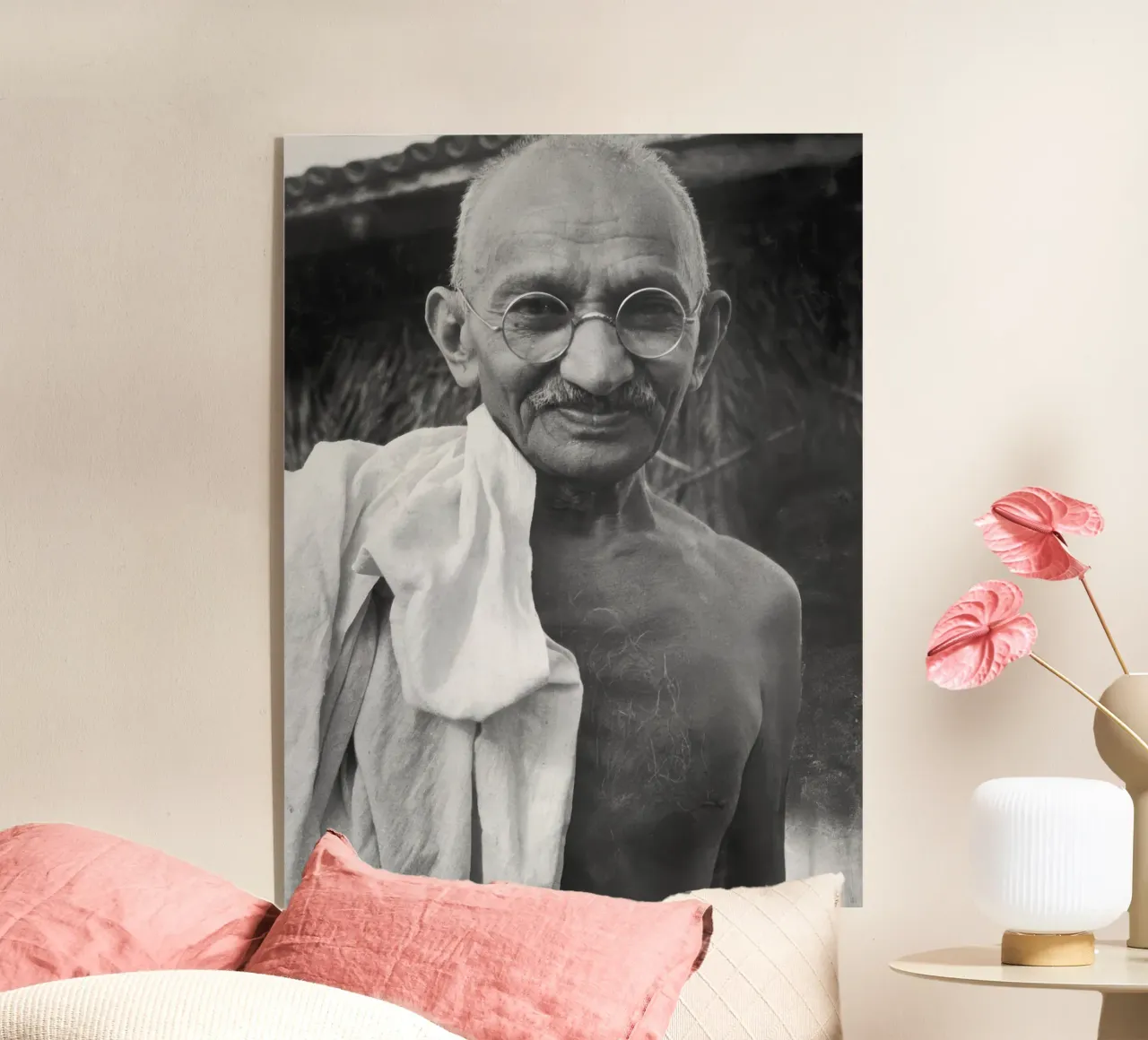 mohandas-k-gandhi plexiglass da vintgeseyn