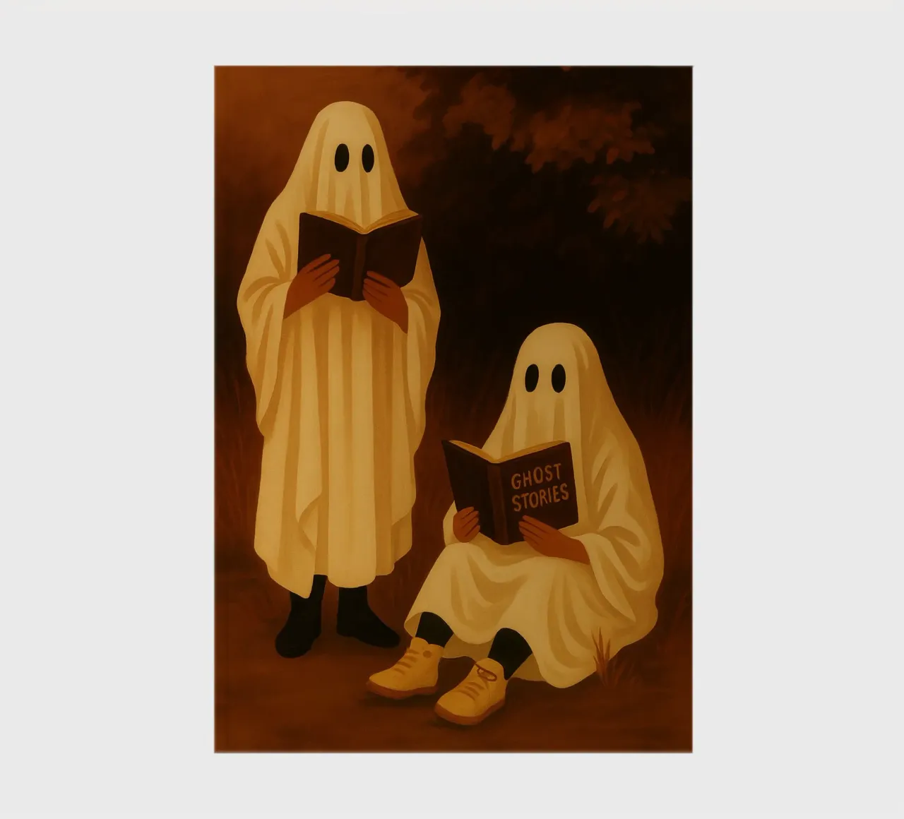 ghost reading book funny drawing notebook by edelweiz