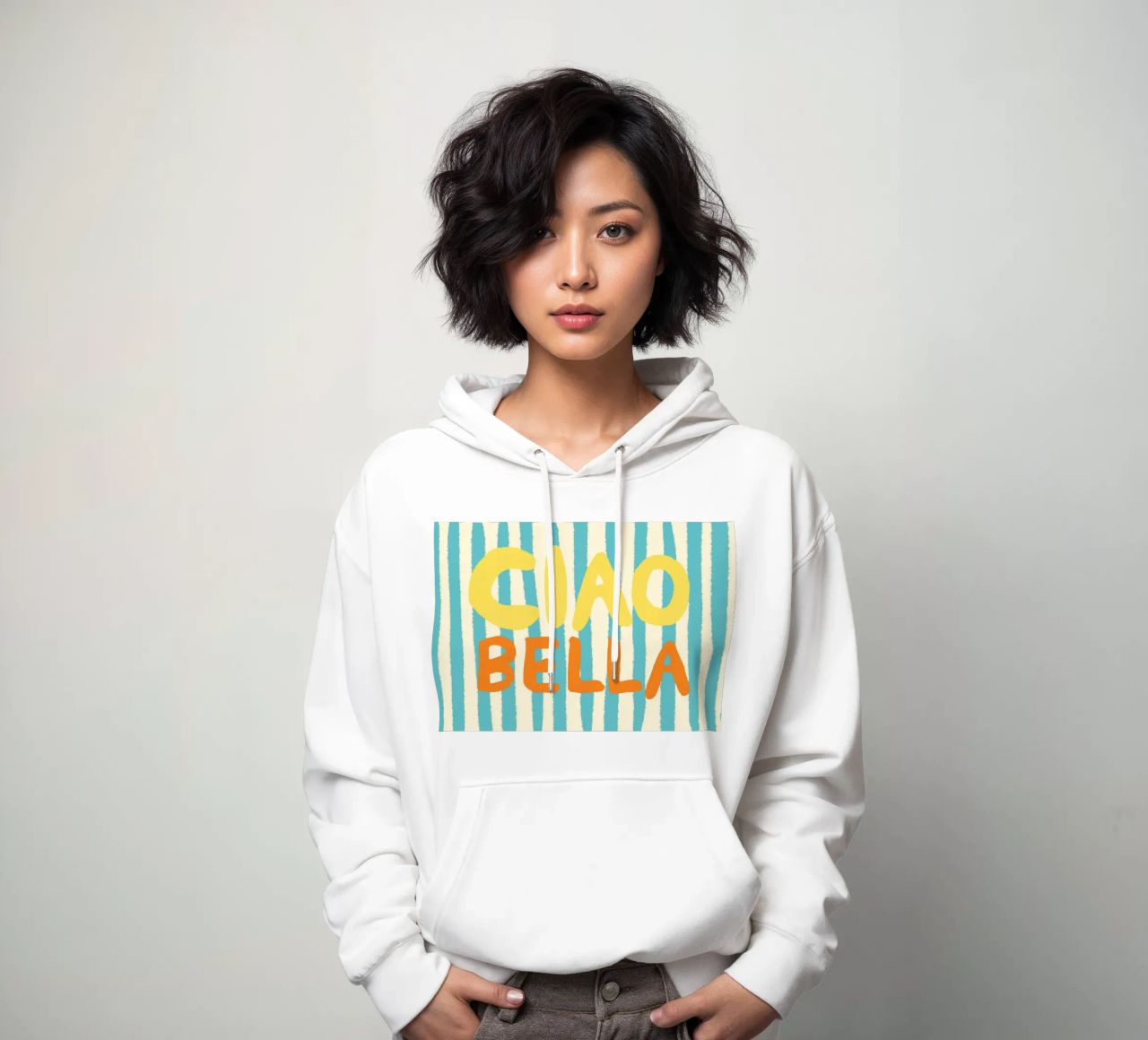 Ciao Bella Hellblau II felpa con cappuccio da Studio Dolci