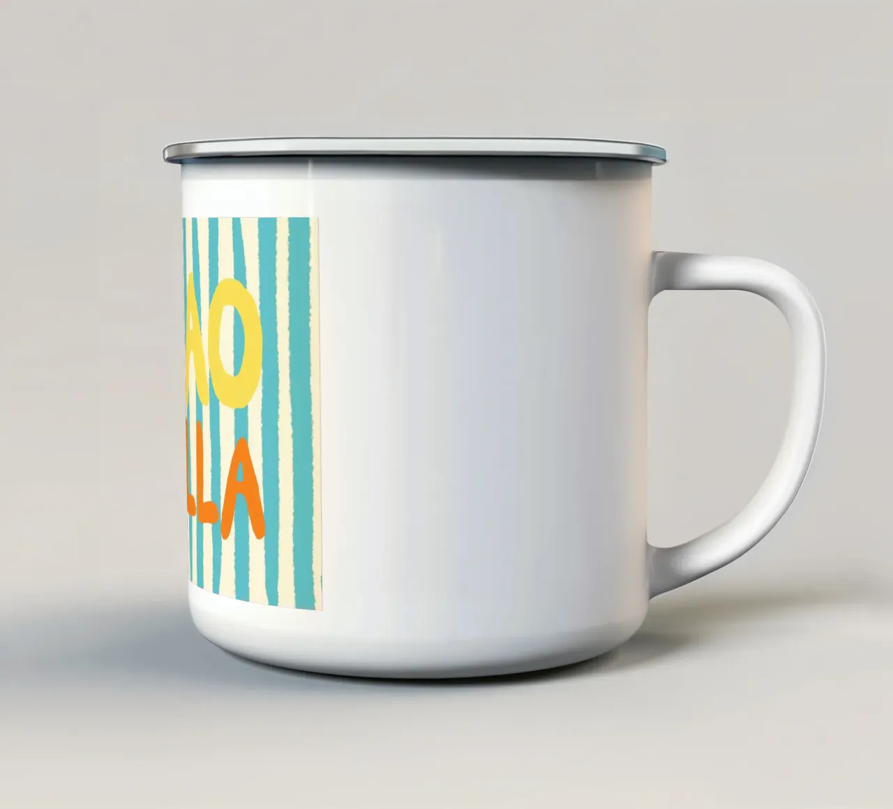 Ciao Bella Hellblau II enamel mug by Studio Dolci