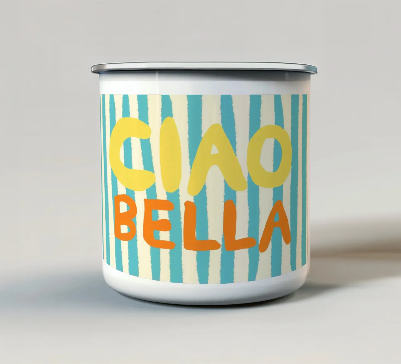 Ciao Bella Hellblau II enamel mug by Studio Dolci