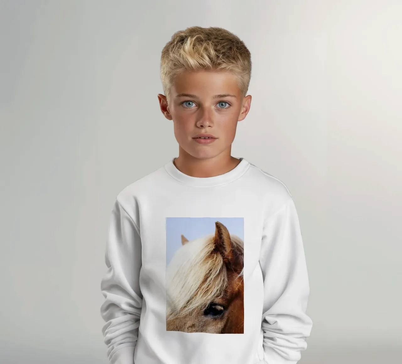 Pferd in Islanda felpa bambino da Simon Koy