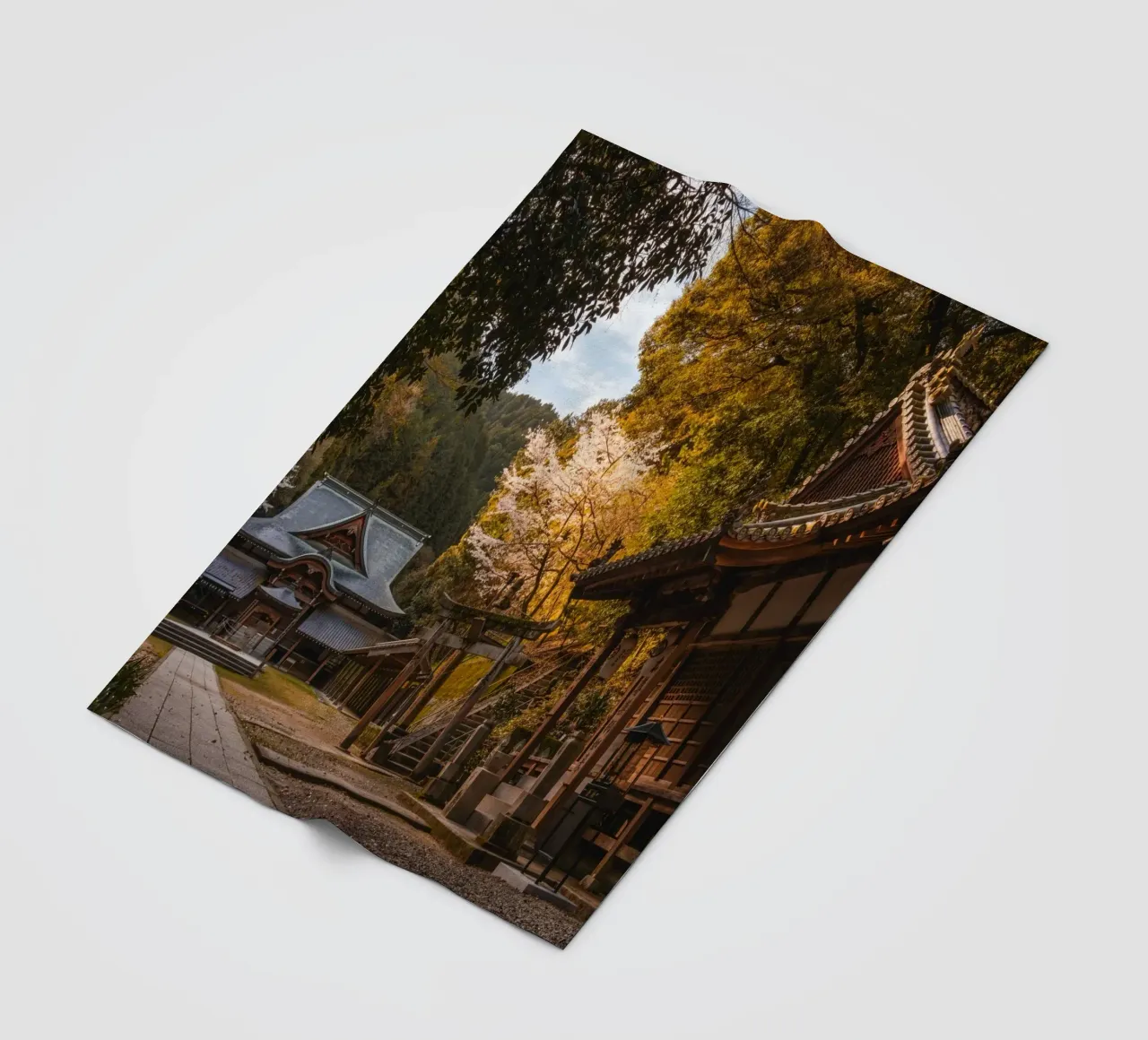 Tempio della foresta a Shikoku, Giappone coperta in pile da Marcel Bisig