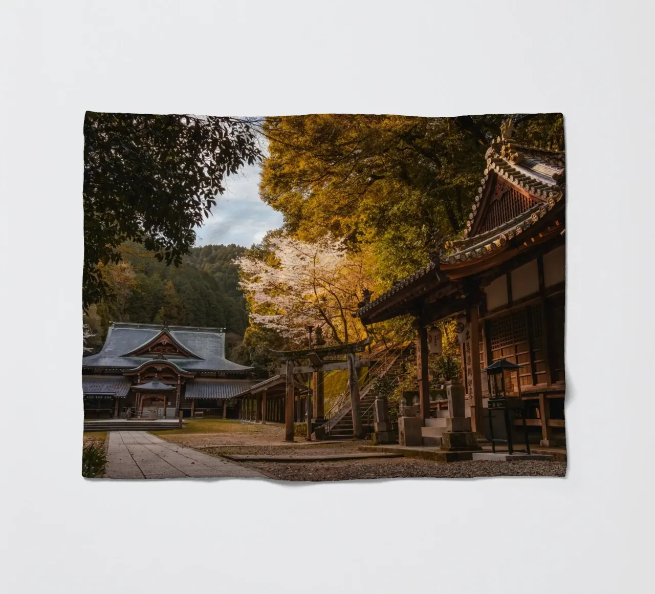 Tempio della foresta a Shikoku, Giappone coperta in pile da Marcel Bisig