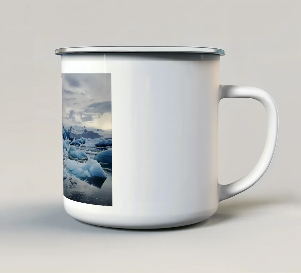 Ghiacciaio Islanda tazza in smalto da Simon Koy