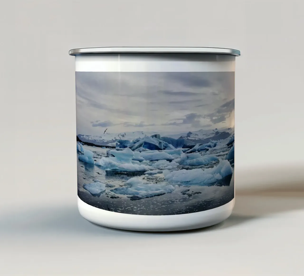 Ghiacciaio Islanda tazza in smalto da Simon Koy