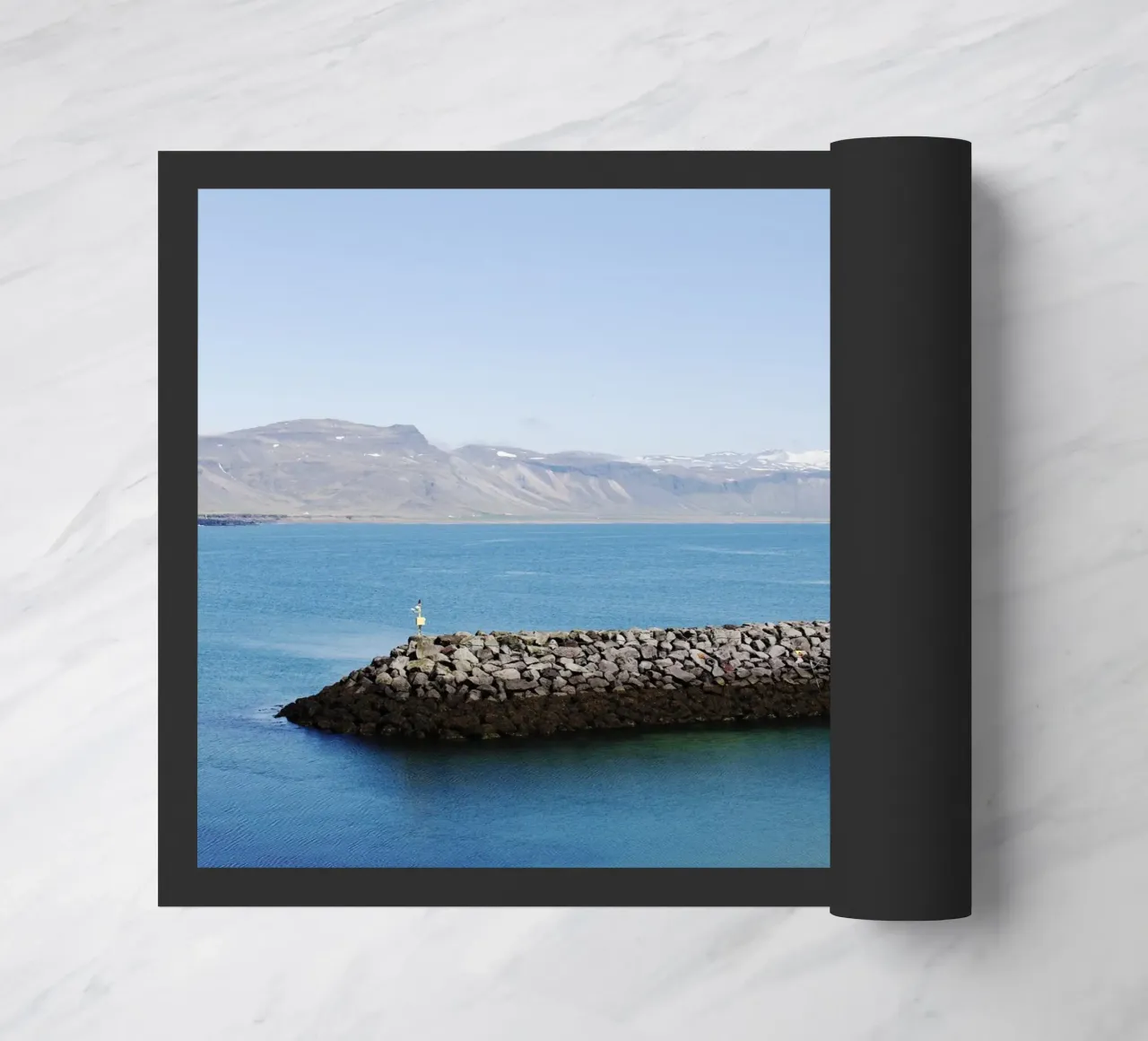 Boote in eiland deurmat van fotokunst