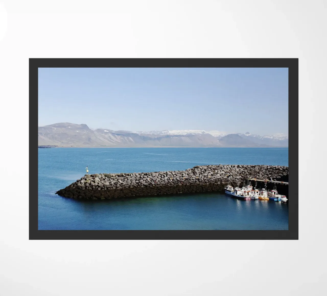 Boote in eiland deurmat van fotokunst