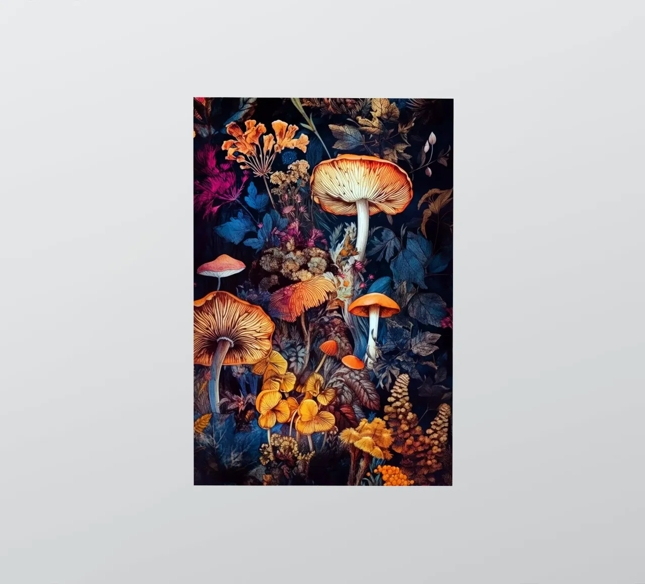 Champignons et vie de la forêt A autocollant de Justyna Jaszke JBJart