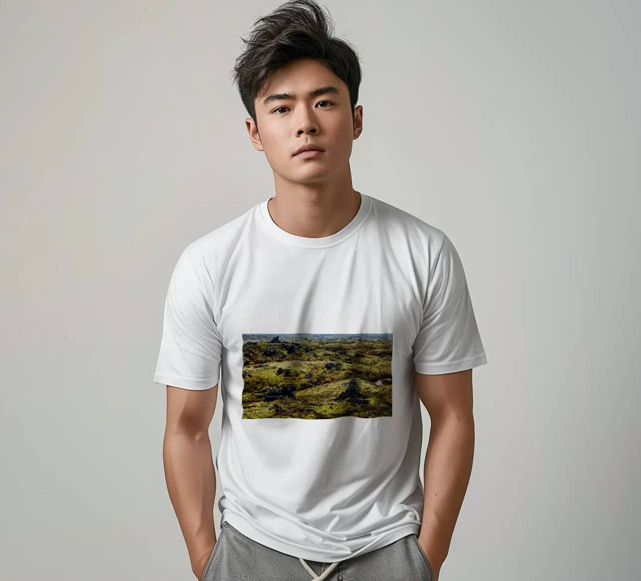 Paesaggio vulcanico Islanda t-shirt da Simon Koy