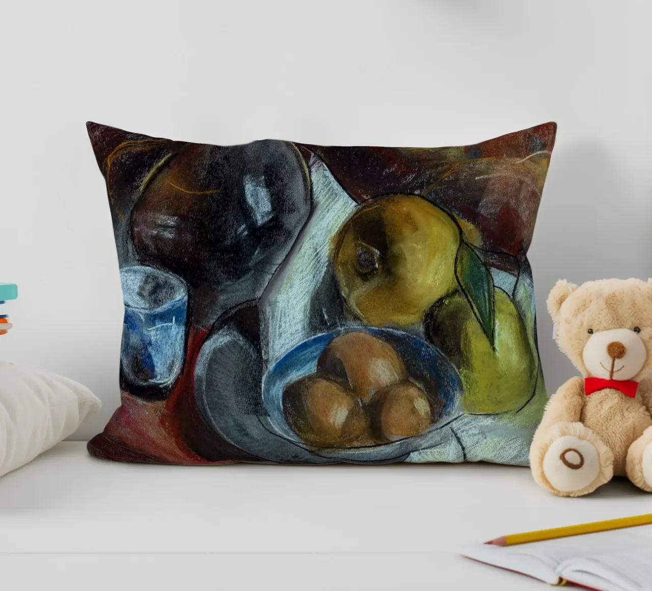 Pastel Drawing Still Life cuscino da Stoian Hitrov