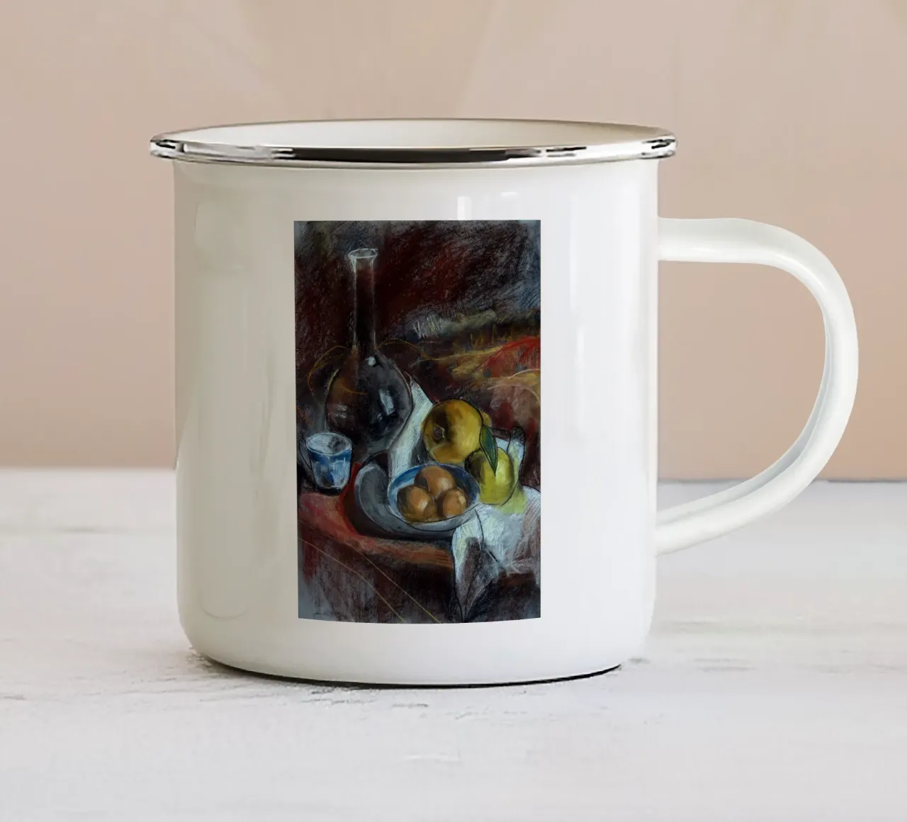 Pastel Drawing Still Life tazza in smalto da Stoian Hitrov